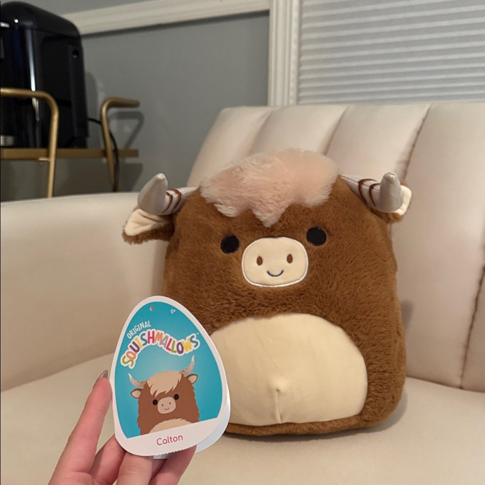 Squishmallows OG Fuzzy Calton Highland Cow - Rare